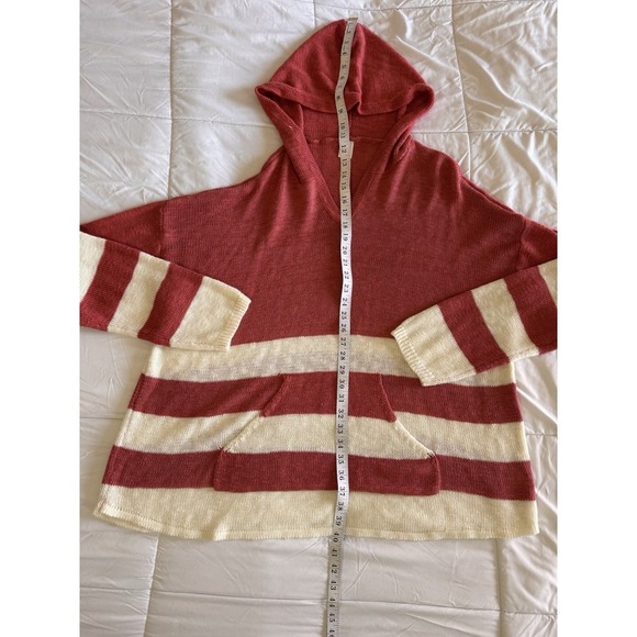 Sew In Love Knit Sweater Hoodie Size 3x Oversized Pink & White Striped EUC - Picture 2 of 7